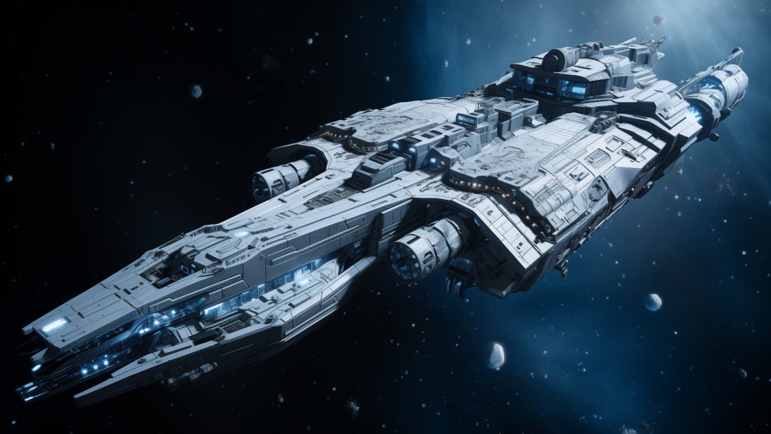 DSS Spruance Pursues an Enemy Spacecraft at Hammer’s Tomb